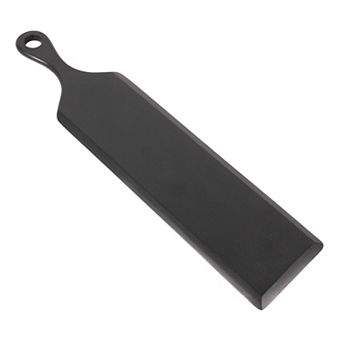 Hello Honey Acacia Wood Cheese and Cutting Board with Round Opening on Handle, Black