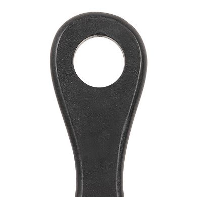 Hello Honey Acacia Wood Cheese and Cutting Board with Round Opening on Handle, Black