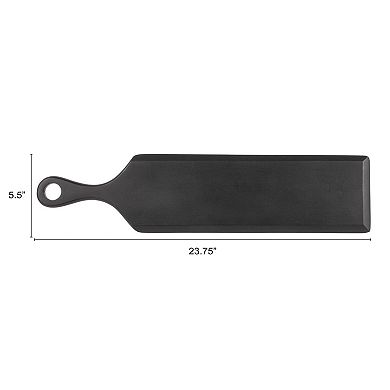 Hello Honey Acacia Wood Cheese and Cutting Board with Round Opening on Handle, Black