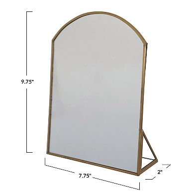 Hello Honey Arched Metal Framed Standing Mirror, Brass