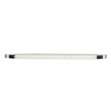 Hello Honey Marble Cheese and Cutting Board with Stripes, Black and White