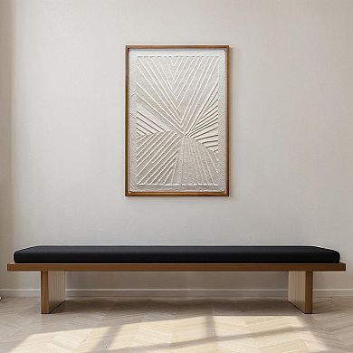 Hello Honey Oak Wood Framed Embossed Handmade Paper Wall Decor, Natural and Cream