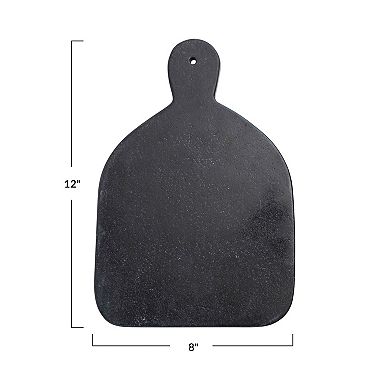 Hello Honey Wide Marble Cutting or Charcuterie Board with Handle, Black
