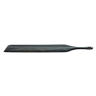 Hello Honey Tall Acacia Wood Cheese and Cutting Board with Round Opening on Handle, Black