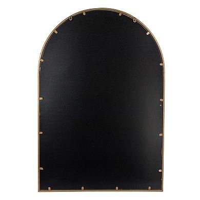 Hello Honey Decorative Metal Arched Windowpane Wall Mirror, Gold