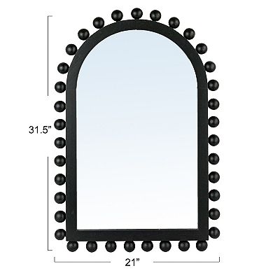 Hello Honey Wood Ball Framed Arched Wall Mirror