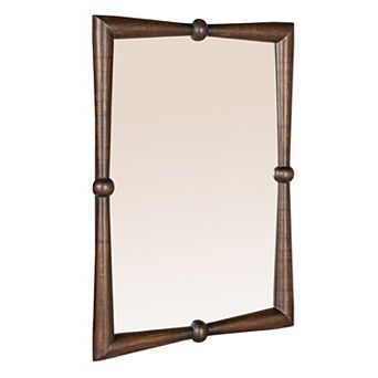 Hello Honey Modern Walnut Finish Mango Wood Wall Mirror