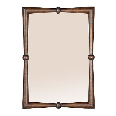 Hello Honey Modern Walnut Finish Mango Wood Wall Mirror