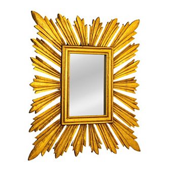 Hello Honey Sunburst Rectangular Wall Mirror, Gold