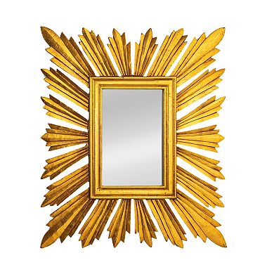 Hello Honey Sunburst Rectangular Wall Mirror, Gold
