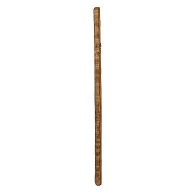 Hello Honey Wavy Rectangle Handwoven Rattan Cane Wall Mirror, Natural
