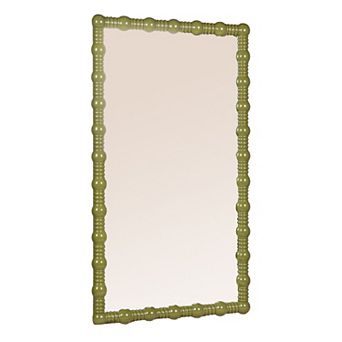 Hello Honey Medium Gloss Dowel Wall Mirror in Sage Green