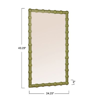 Hello Honey Medium Gloss Dowel Wall Mirror in Sage Green