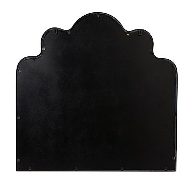 Hello Honey Wavy Scalloped Arched Metal Framed Wall Mirror, Gold