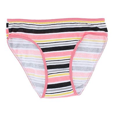 CTM Girl's Good Vibes Cotton Briefs Underwear (6 Pack)