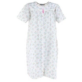 Elegant Emily Women's Smocked Spring Floral Duster Gown