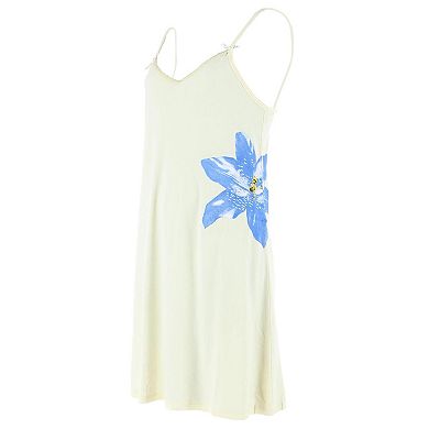CTM Women's Hibiscus Chemise Nightgown with Lace Edge