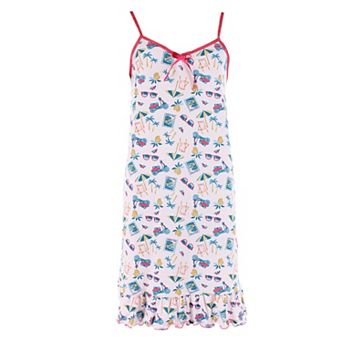 CTM Women's Sleeveless Vacation Print Chemise Nightgown by Emme Jordan