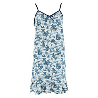 CTM Women's Sleeveless Vacation Print Chemise Nightgown by Emme Jordan