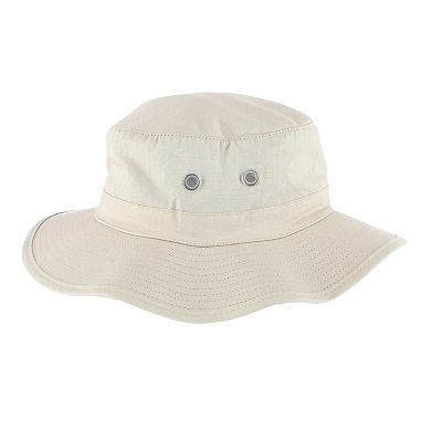 CTM Men's Cotton Safari Bucket Hat with Chin Cord