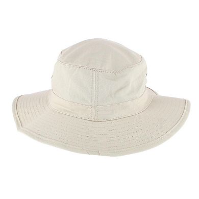 CTM Men's Cotton Safari Bucket Hat with Chin Cord