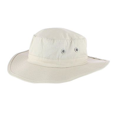 CTM Men's Cotton Safari Bucket Hat with Chin Cord