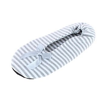 CTM Women's Striped Ballerina Slipper House Shoe by Wootie