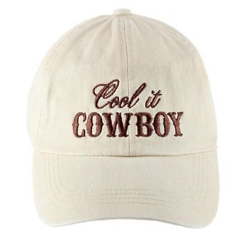 CTM Women's Cool It Cowboy Embroidered Baseball Cap