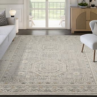 Abani Rugs NRA110A Traditional Geometric Medallion Slate Grey Area Rug