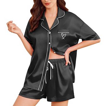 Ekouaer Womens Two Piece Button Down Pj Shorts Bridesmaids Getting Ready Outfits