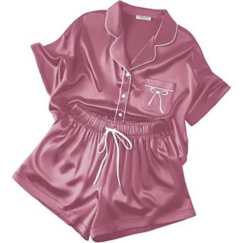 Ekouaer Womens Two Piece Button Down Pj Shorts Bridesmaids Getting Ready Outfits