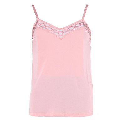 Rachel Roy Women's Laced Embriodery Cami Short Pajama Set