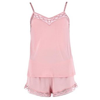 Rachel Roy Women's Laced Embriodery Cami Short Pajama Set