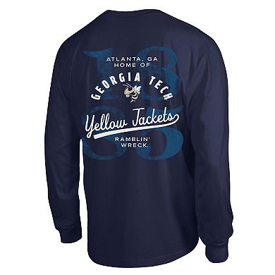 Men's Champion Navy Georgia Tech Yellow Jackets Laminated All-Star Long Sleeve T-Shirt