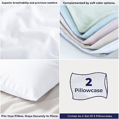 American Soft Linen Natural Washed Cotton Percale Pillowcase Set