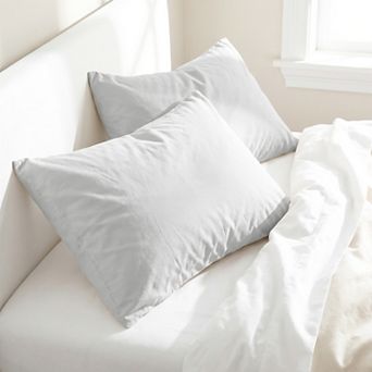 American Soft Linen Natural Washed Cotton Percale Pillowcase Set
