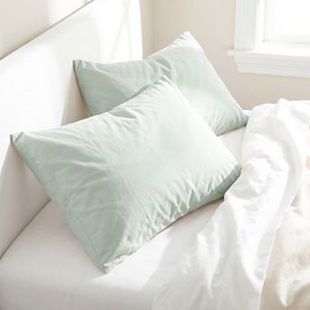 American Soft Linen Natural Washed Cotton Percale Pillowcase Set