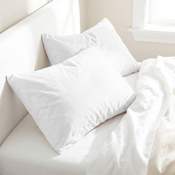 American Soft Linen Natural Washed Cotton Percale Pillowcase Set