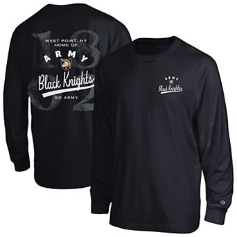 Men's Champion Black Army Black Knights Laminated All-Star Long Sleeve T-Shirt