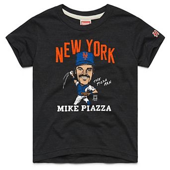 Youth Homage Mike Piazza Charcoal New York Mets Cooperstown Collection Caricature Tri-Blend T-Shirt