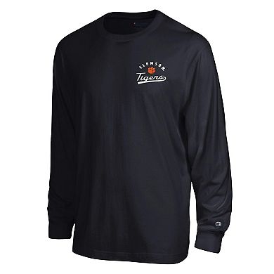 Men's Champion Black Clemson Tigers Laminated All-Star Long Sleeve T-Shirt