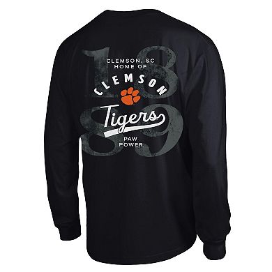 Men's Champion Black Clemson Tigers Laminated All-Star Long Sleeve T-Shirt