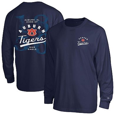 Men's Champion Navy Auburn Tigers Laminated All-Star Long Sleeve T-Shirt