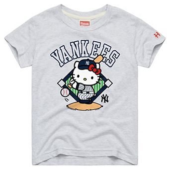 Youth Homage Ash New York Yankees Hello Kitty x MLB Tri-Blend T-Shirt