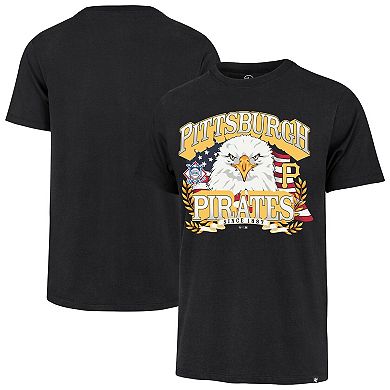 Men's '47 Black Pittsburgh Pirates Americana Eagle T-Shirt