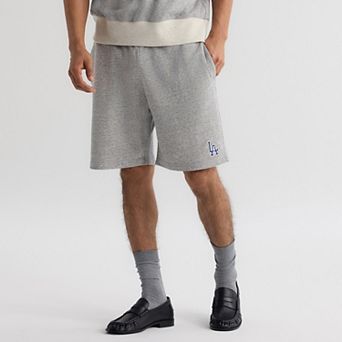 Men's Fanatics Steel Heather Los Angeles Dodgers Iconic Terry Warm-Up Shorts