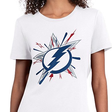 Women's Starter White Tampa Bay Lightning Americana Fireworks T-Shirt