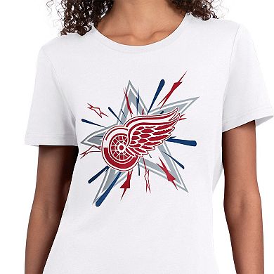 Women's Starter White Detroit Red Wings Americana Fireworks T-Shirt