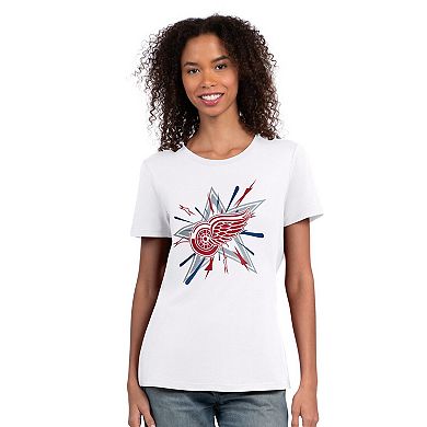 Women's Starter White Detroit Red Wings Americana Fireworks T-Shirt