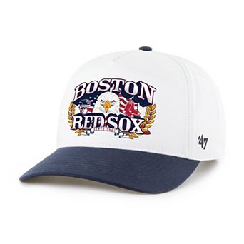 Men's '47 White/Navy Boston Red Sox Americana Eagle Hitch Adjustable Hat
